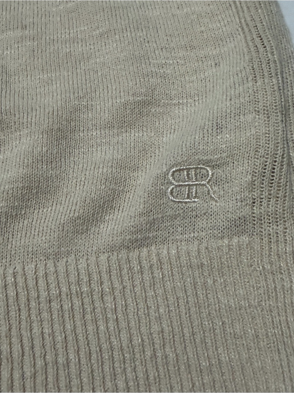Banana Republic Women Beige Linen Rayon Knit Short Sleeve Crew Neck Sweater M - Picture 2 of 5